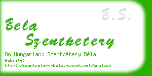 bela szentpetery business card