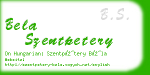 bela szentpetery business card